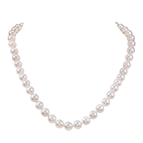 Elegant Akoya pearl necklace by ISAAC WESTMAN® featuring lustrous white pearls on a delicate chain.
