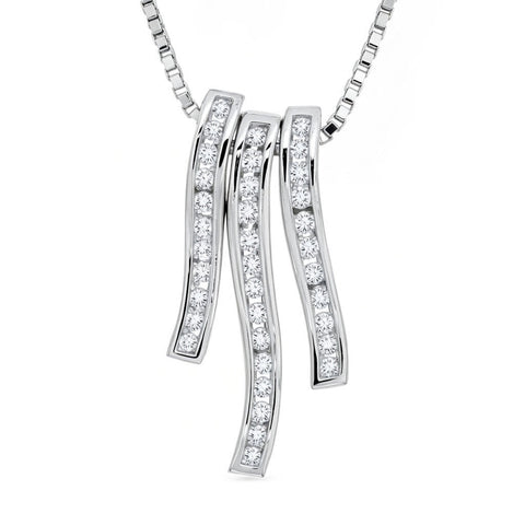 ISAAC WESTMAN® Diamond Cascade Trio Pendant featuring sparkling diamond accents on a sleek pendant chain.