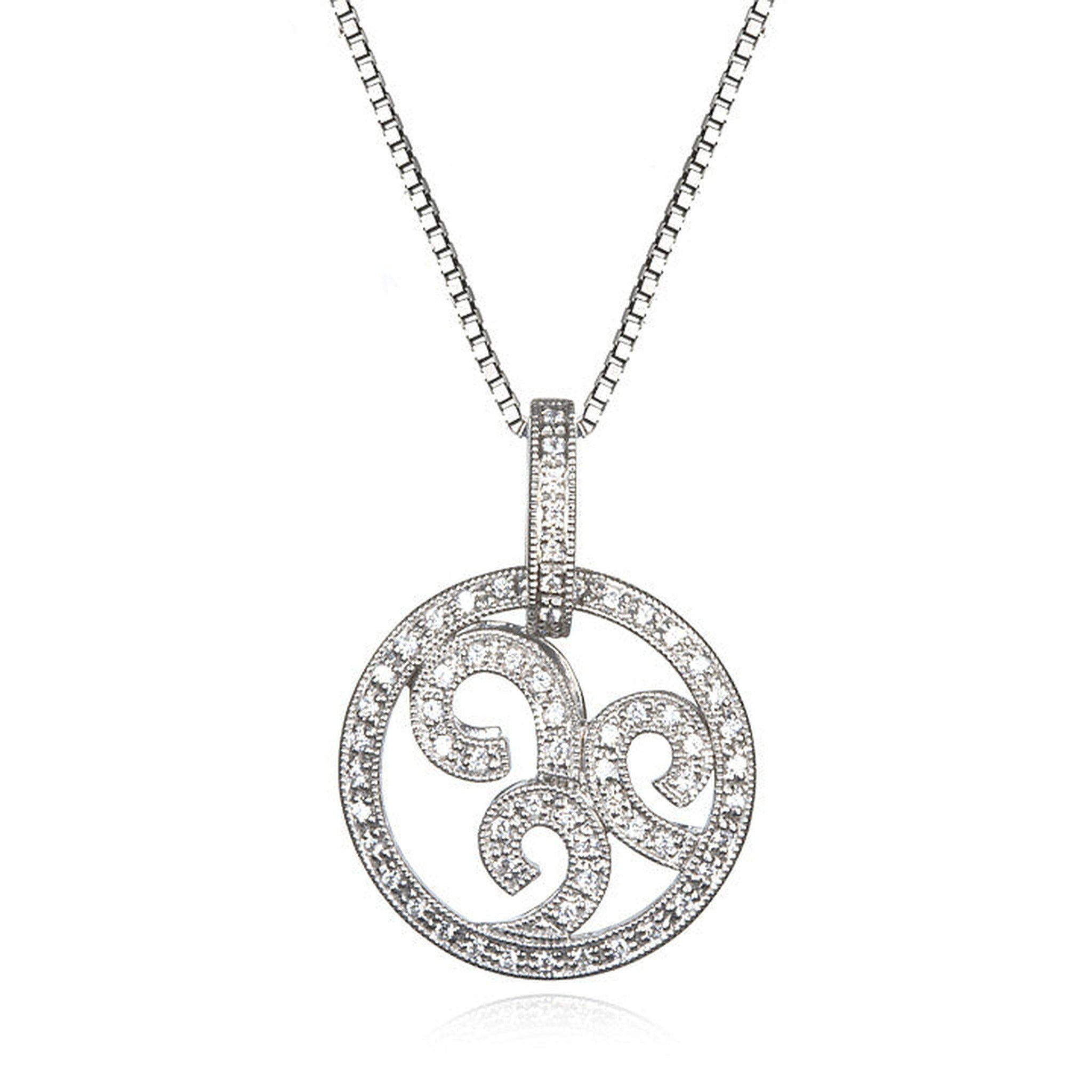 Diamond circle pendant by Isaac Westman featuring a sparkling round diamond in a sleek circular setting.