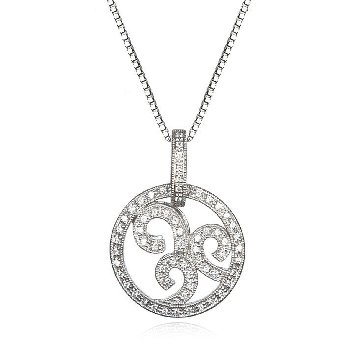 Diamond circle pendant by Isaac Westman featuring a sparkling round diamond in a sleek circular setting.