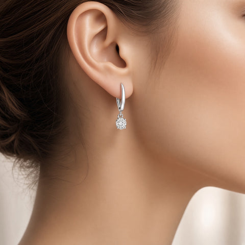 Exquisite 1.0 Ctw Solitaire Diamond Dangle Earrings | ISAAC WESTMAN®