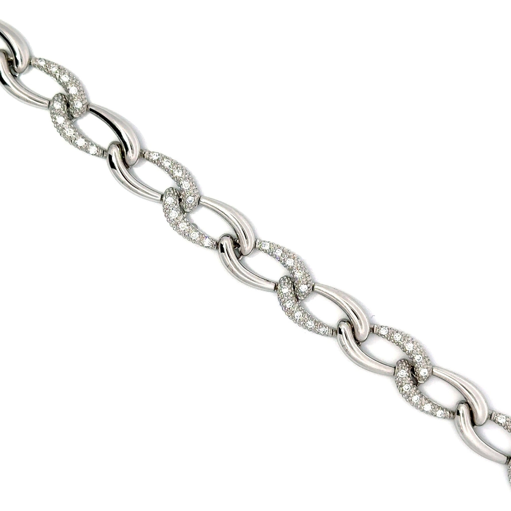 Diamond link bracelet by ISAAC WESTMAN featuring sparkling diamond accents and elegant chain links.