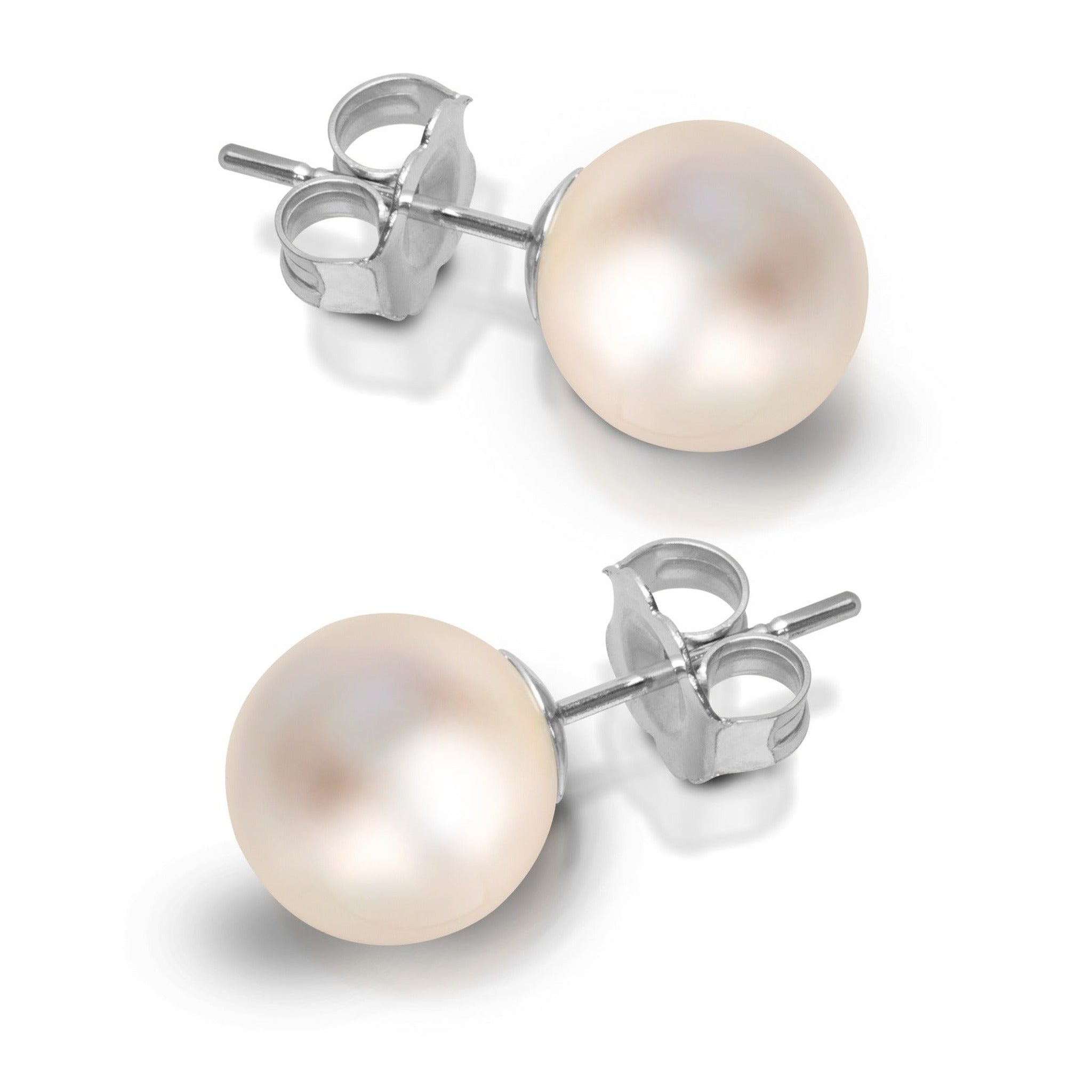 Japanese Akoya pearl stud earrings with high luster and AAA quality from ISAAC WESTMAN®, perfect for women and girls.
