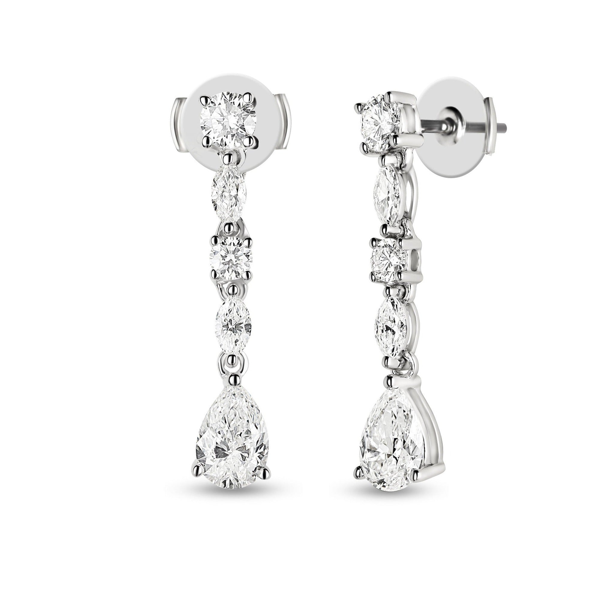 Pear-shaped diamond dangle earrings by ISAAC WESTMAN® featuring sparkling gemstone drops and elegant design.