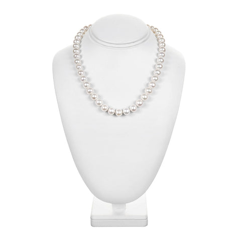 ISAAC WESTMAN® freshwater pearl strand necklace with 8-9mm lustrous pearls, elegant and classic jewelry piece.