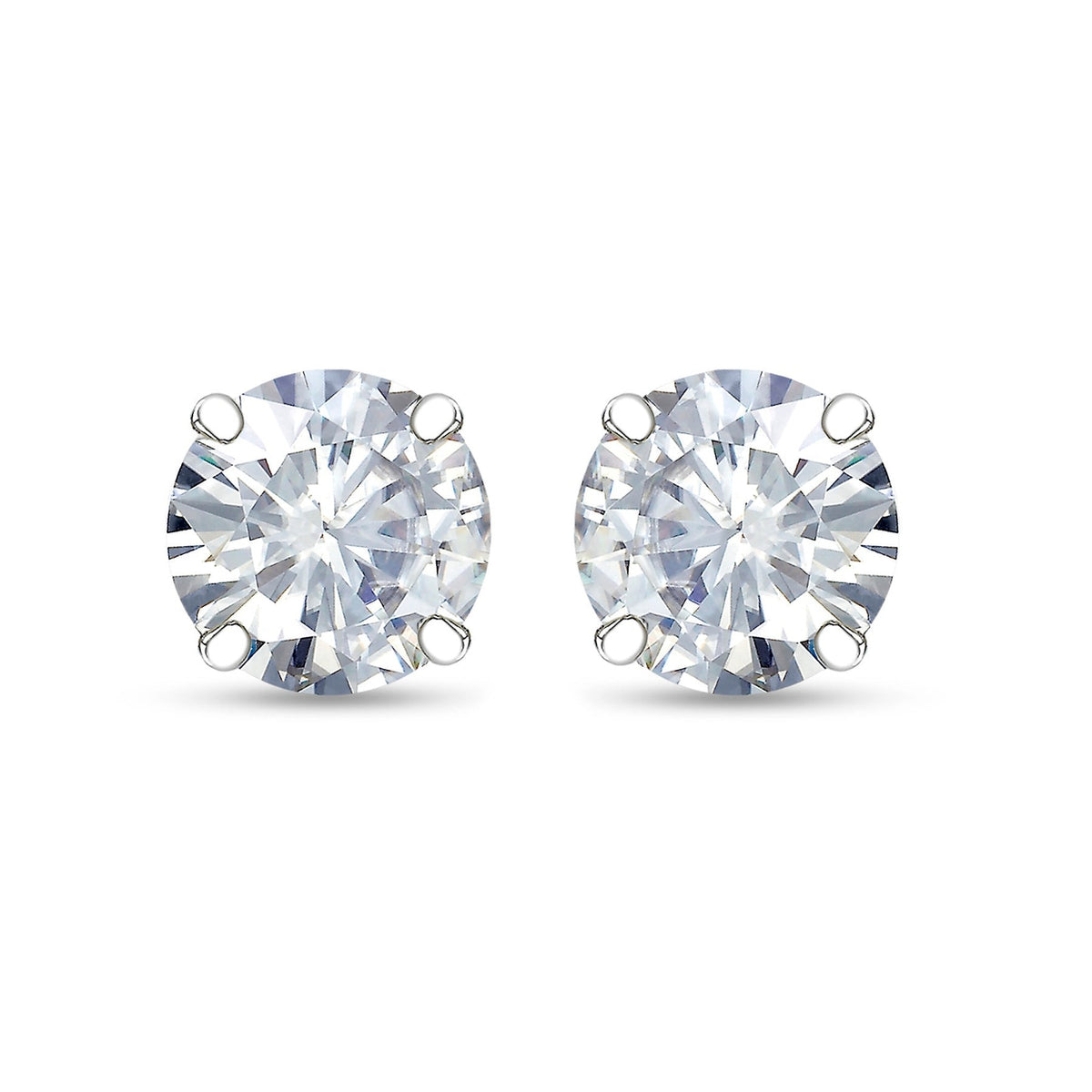 Round brilliant diamond stud earrings by ISAAC WESTMAN® featuring sparkling, classic jewelry design with a sleek, polished finish.