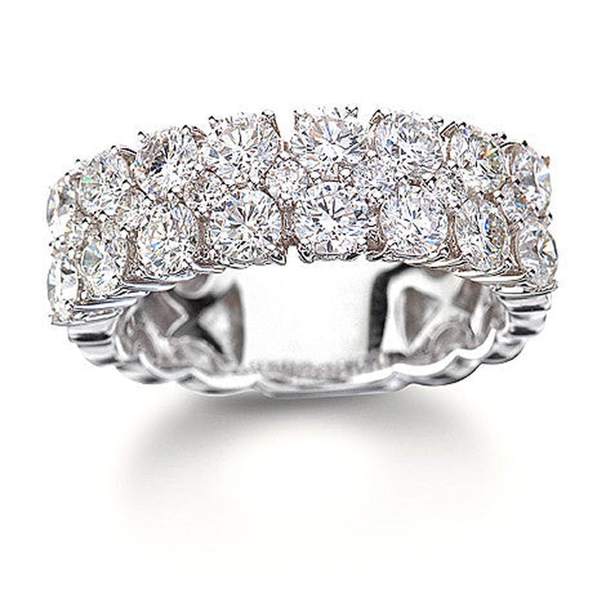 Isaac Westman triple row diamond ring featuring 2.45 carats of sparkling diamonds on a sleek band.