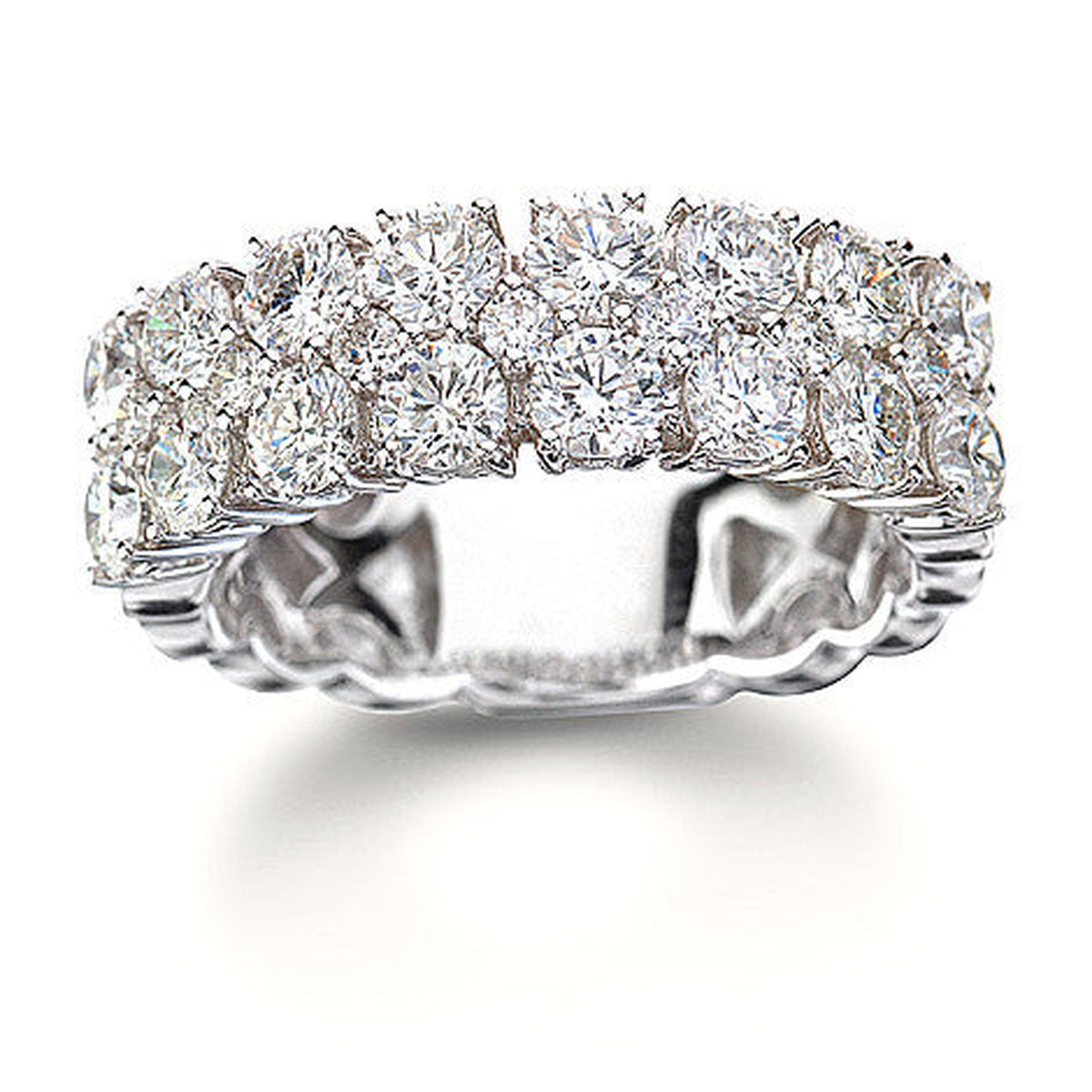 Isaac Westman triple row diamond ring featuring 2.45 carats of sparkling diamonds on a sleek band.