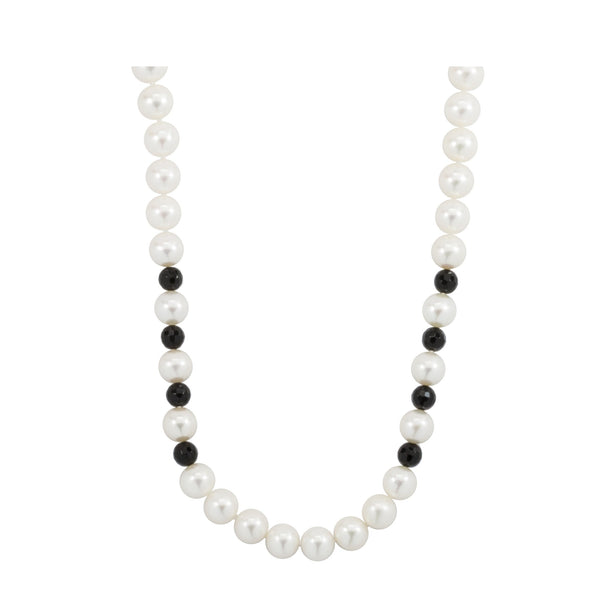 Freshwater Pearl & Black Onyx Endless Necklace, 30