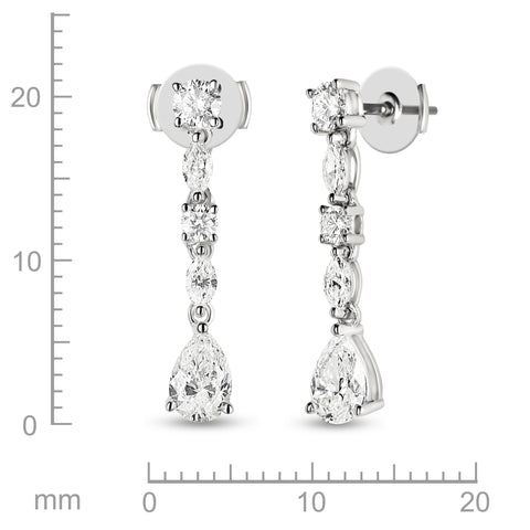 PEAR SHAPED DIAMOND DANGLE EARRINGS