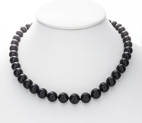 10mm Black Onyx Necklace with 925 Sterling Silver Clasp - Isaac Westman - 2