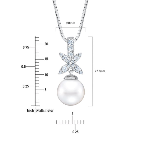 Diamond & Freshwater Pearl Pendant
