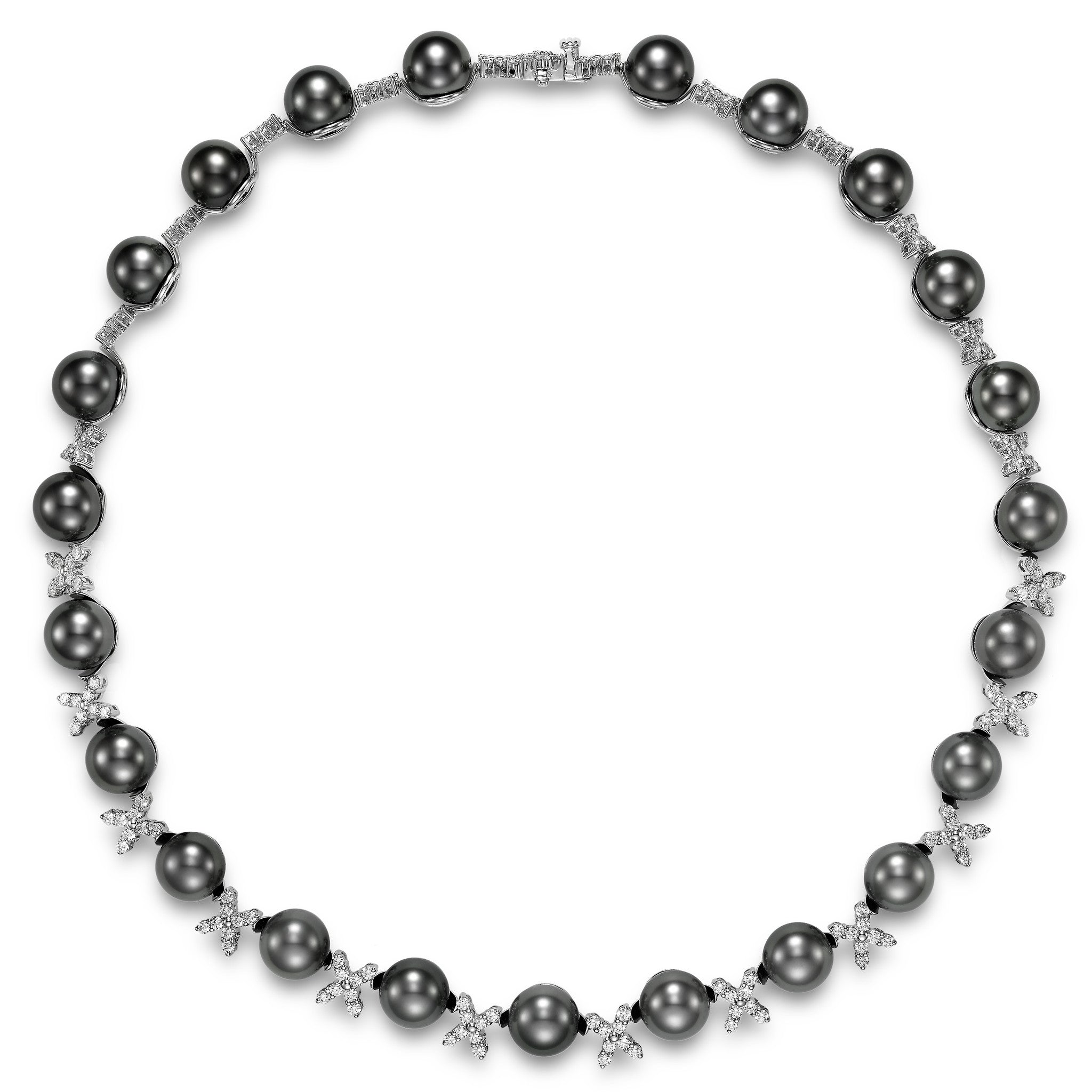 White Gold Diamond & Tahitian Pearl Necklace - Isaac Westman - 1