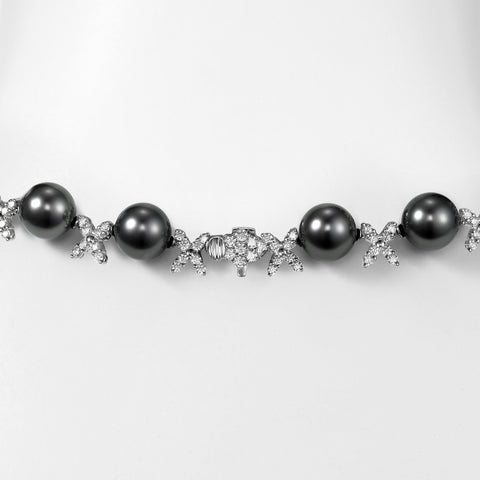 White Gold Diamond & Tahitian Pearl Necklace - Isaac Westman - 3