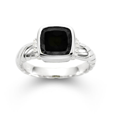 Black Onyx & Diamond Ring