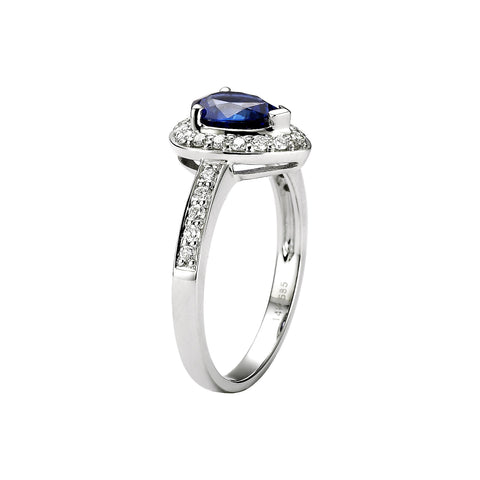Pear Shaped Blue Sapphire and Diamond Ring - Isaac Westman - 3