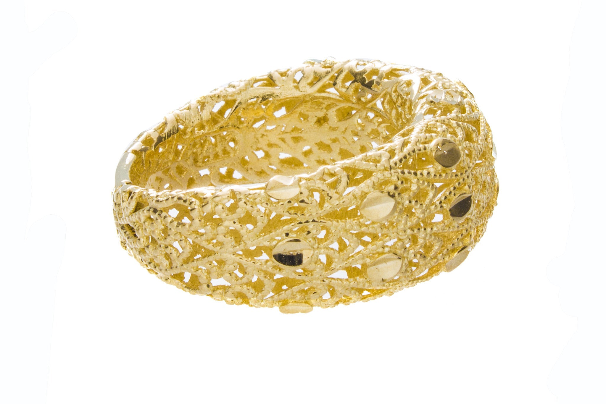 Yellow Gold Diamond Cut Ring - Isaac Westman - 2