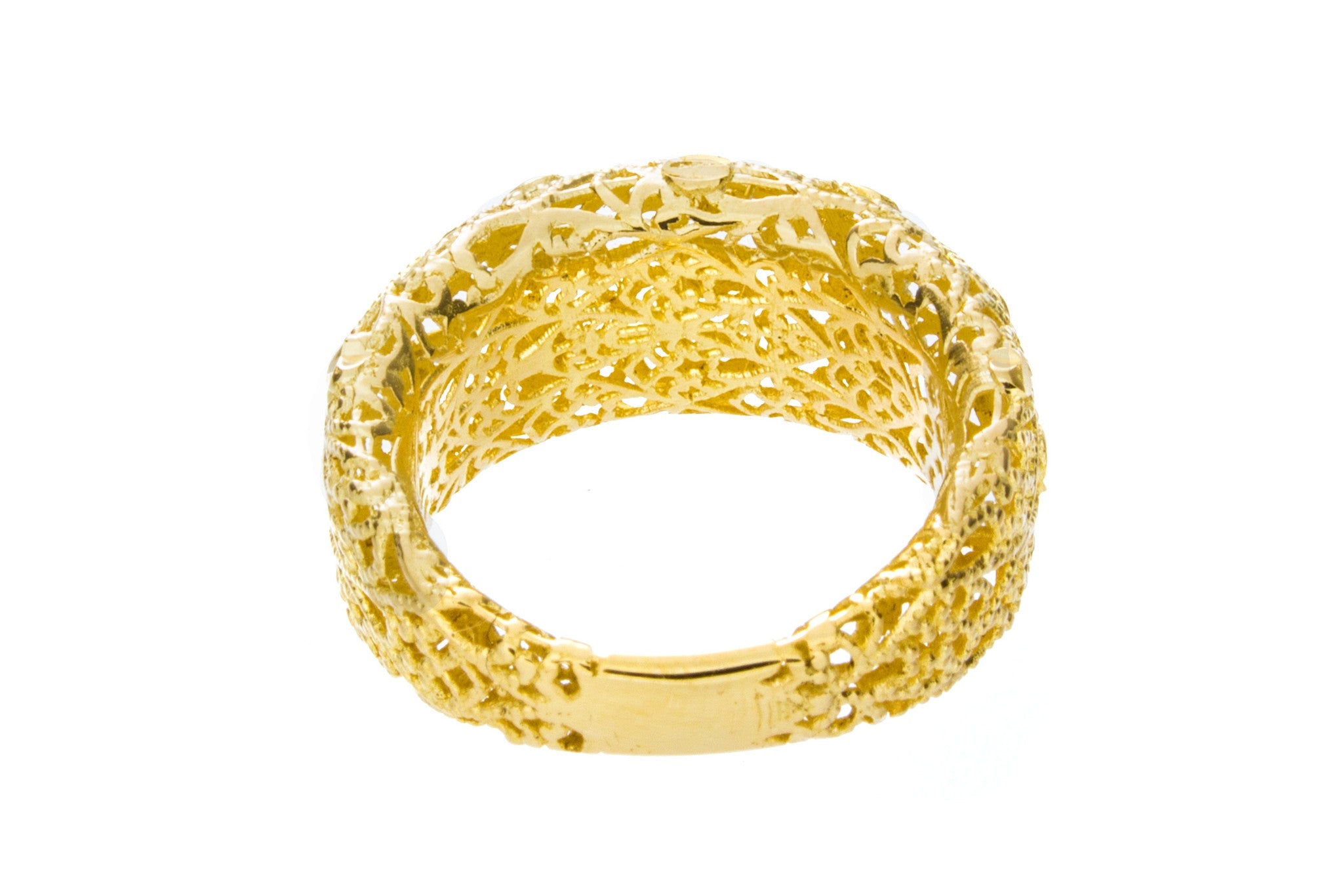 Yellow Gold Diamond Cut Ring - Isaac Westman - 3