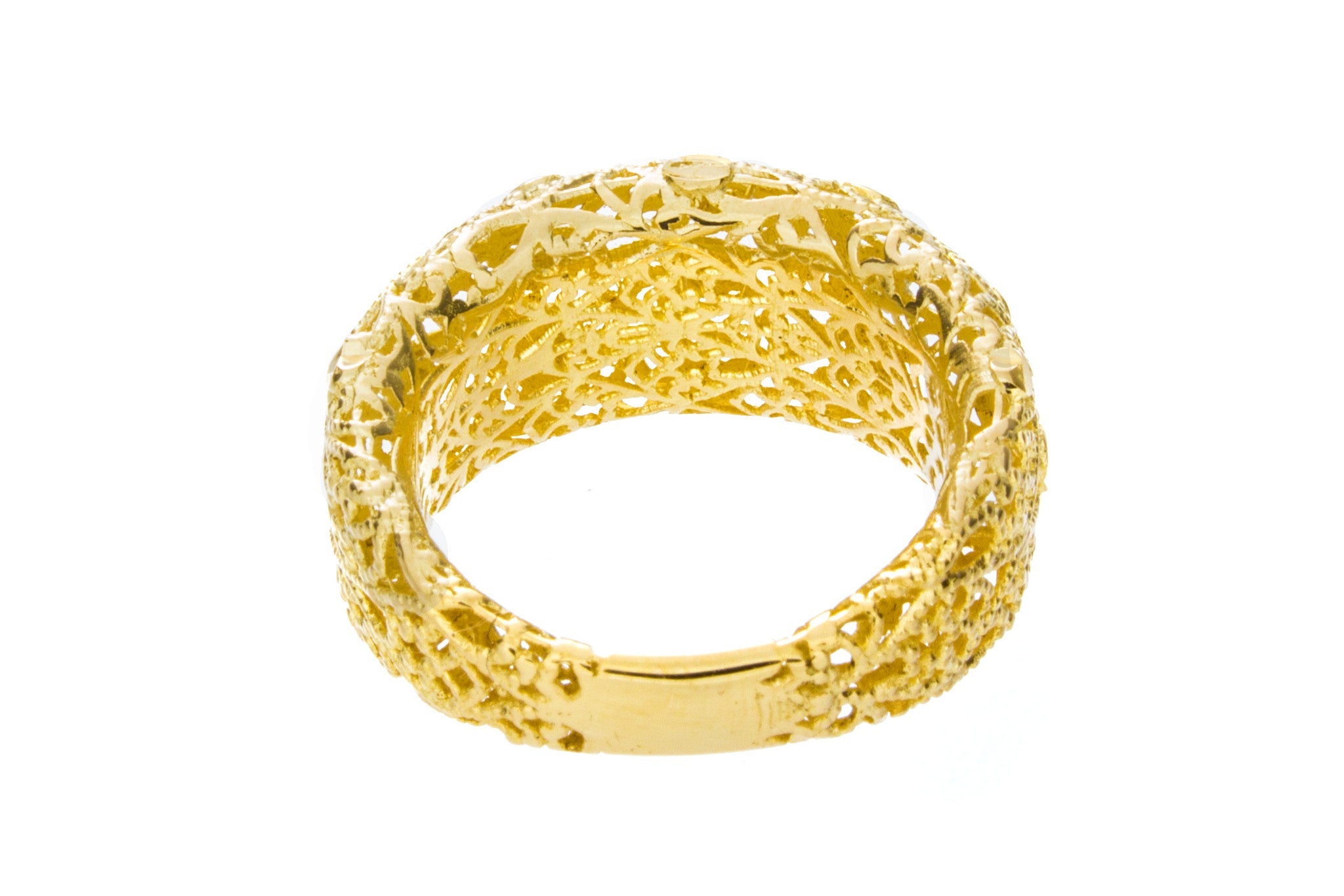 Yellow Gold Diamond Cut Ring – ISAAC WESTMAN®