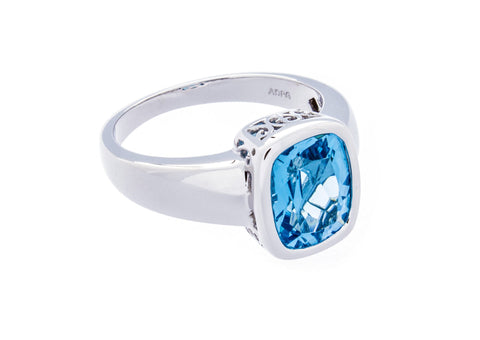 Blue Topaz Gold Ring - Isaac Westman - 1