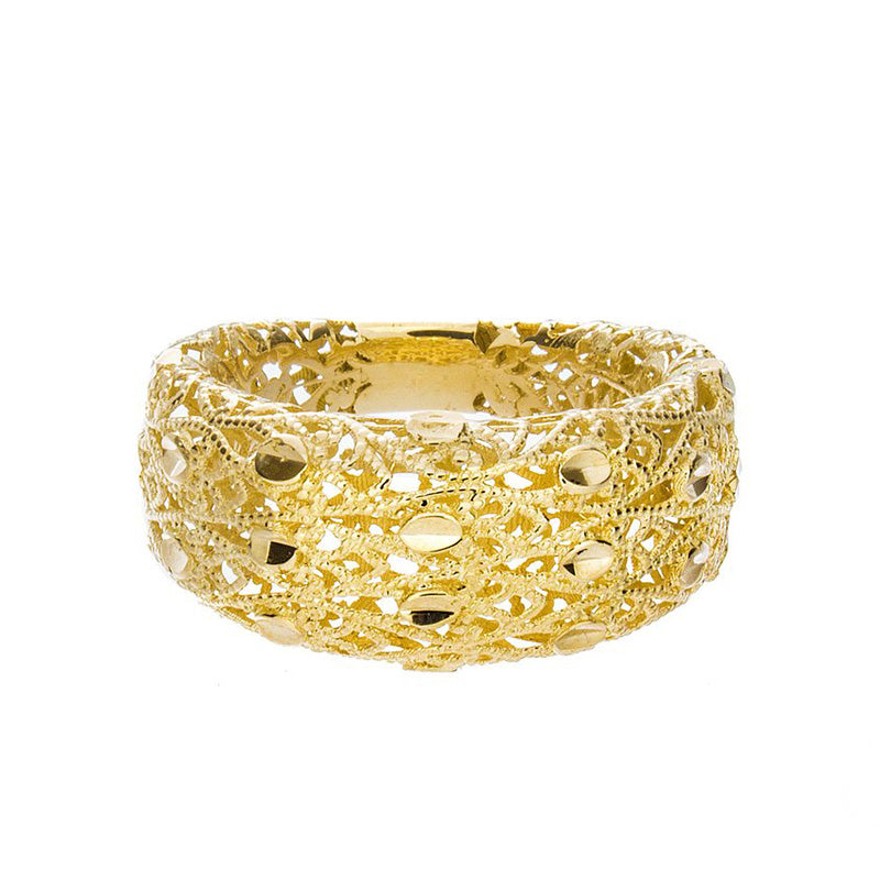 Yellow Gold Diamond Cut Ring – ISAAC WESTMAN®