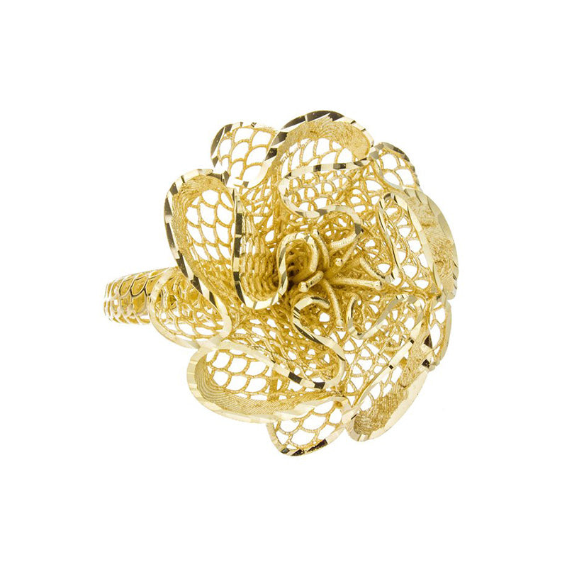 Yellow Gold Flower Ring